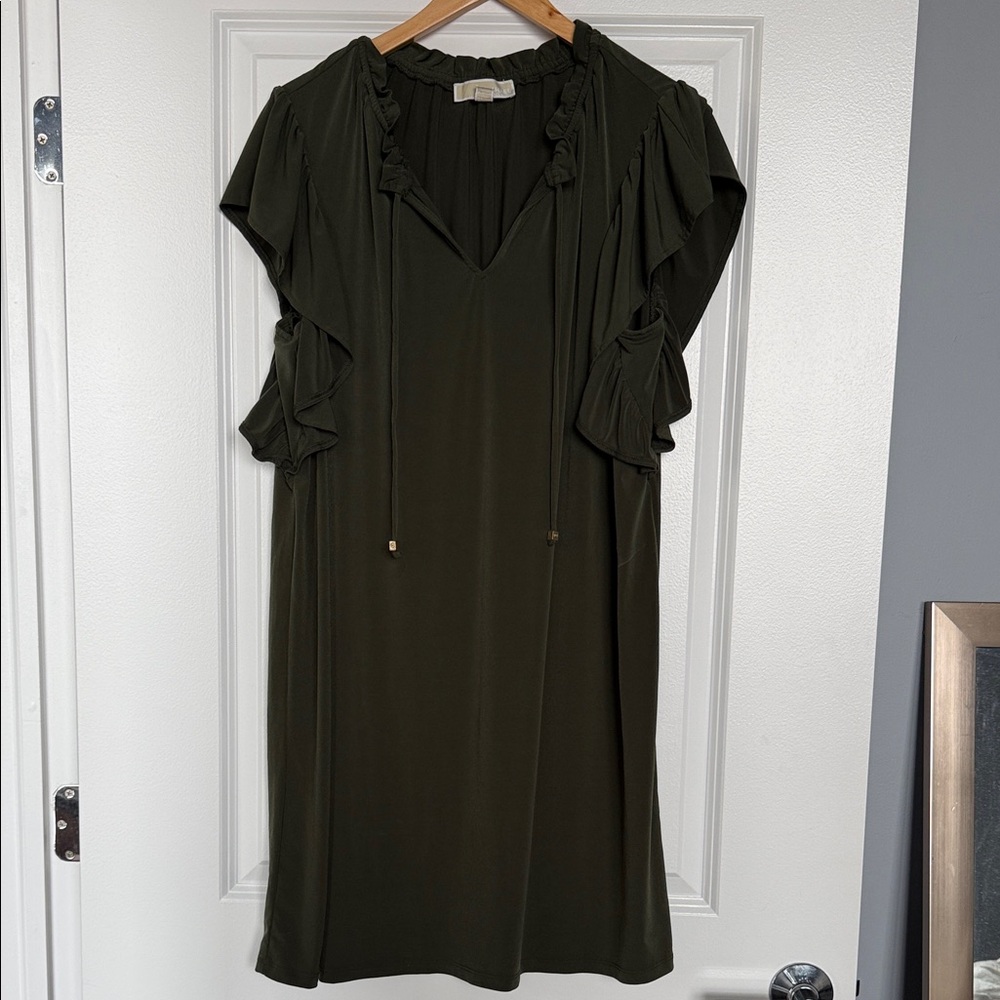 Michael Kors Dark Green Tunic Top